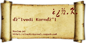 Ölvedi Kornél névjegykártya