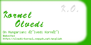 kornel olvedi business card